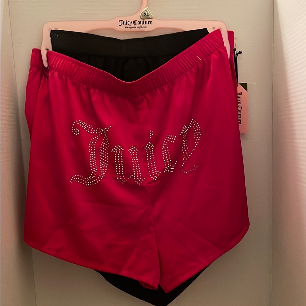 Juicy Couture Red and Black Satin pj boxer for women